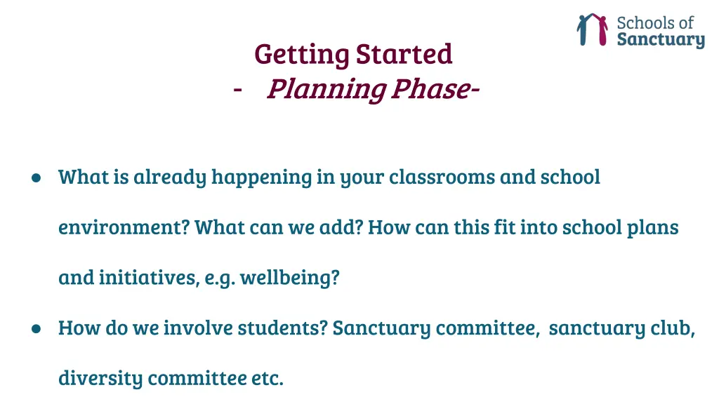 getting started planning phase