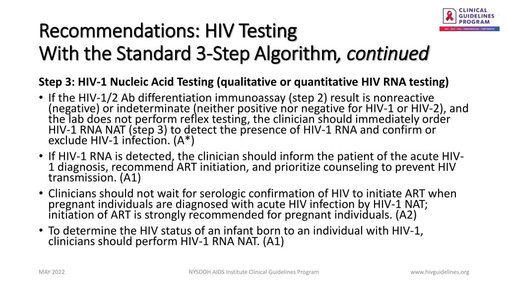 recommendations hiv testing recommendations 2