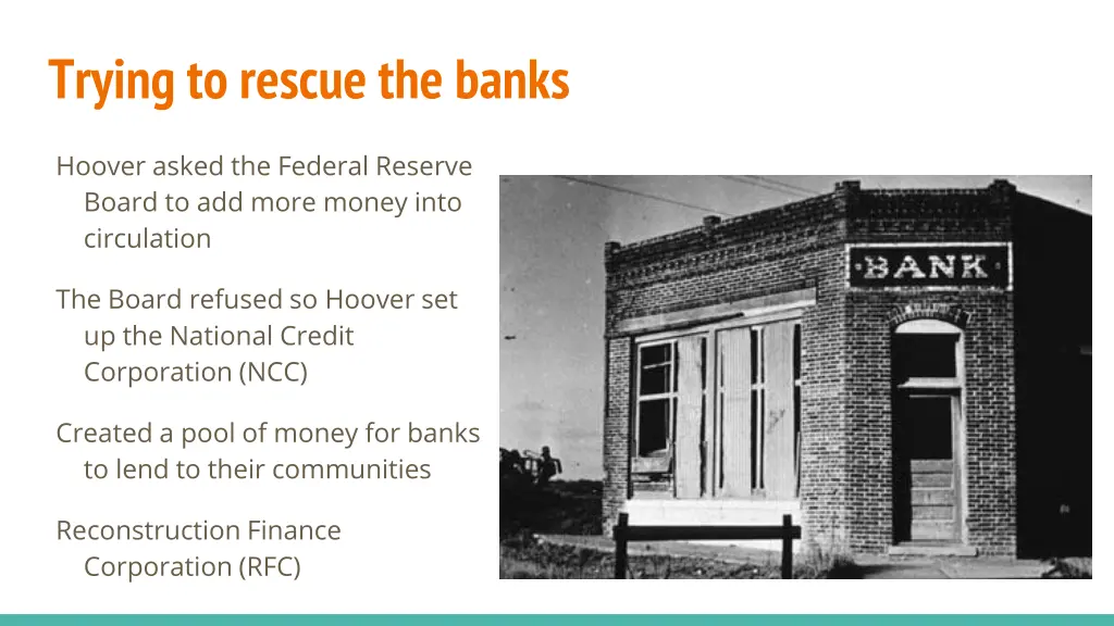 trying to rescue the banks