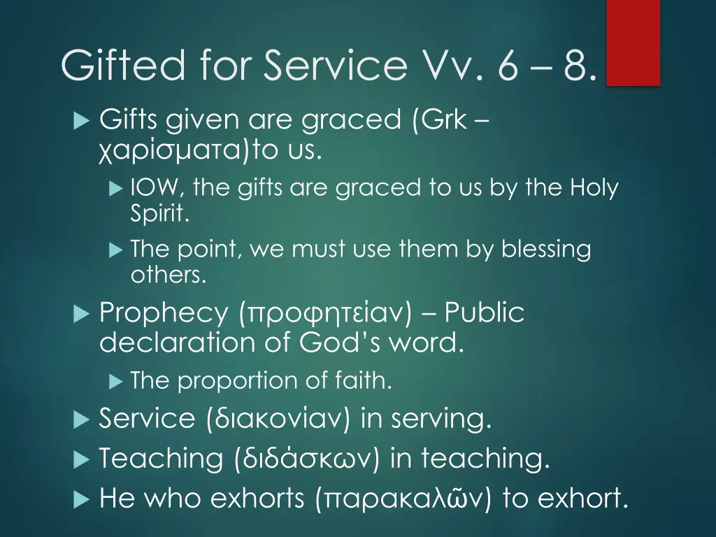 gifted for service vv 6 8