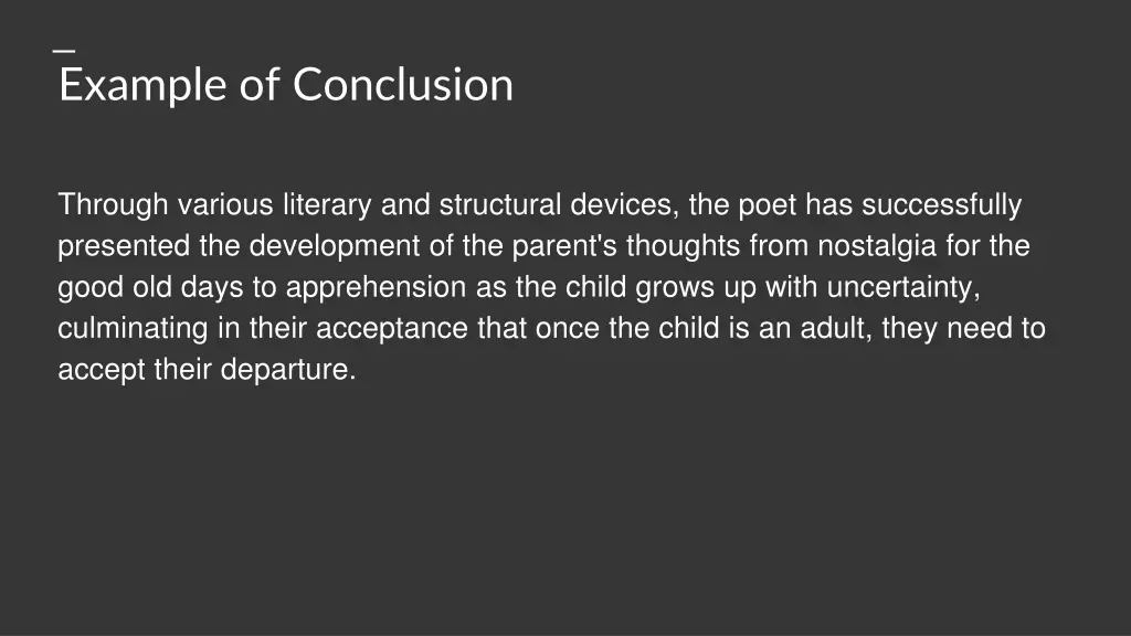 example of conclusion