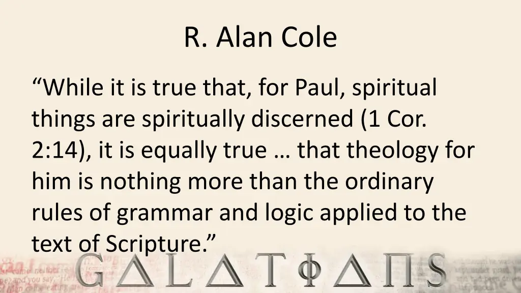 r alan cole