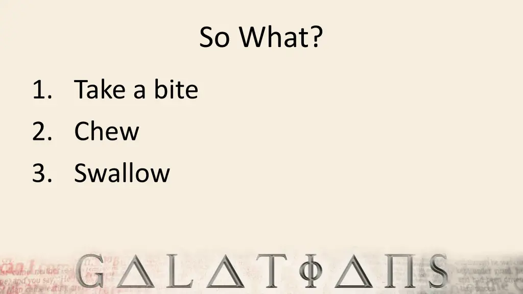 so what