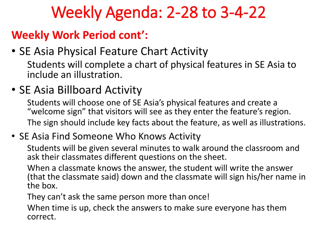 weekly agenda 2 weekly agenda 2 28 to 3 1