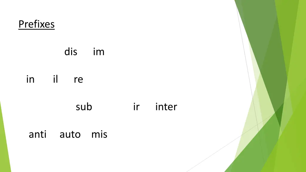 prefixes