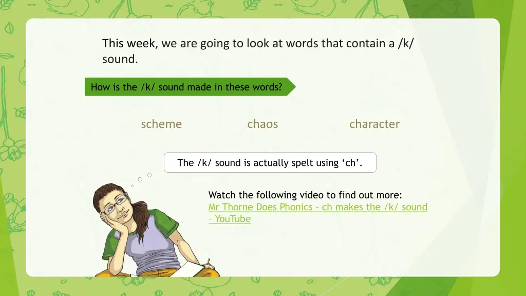 this week we are going to look at words that