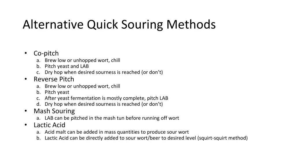 alternative quick souring methods