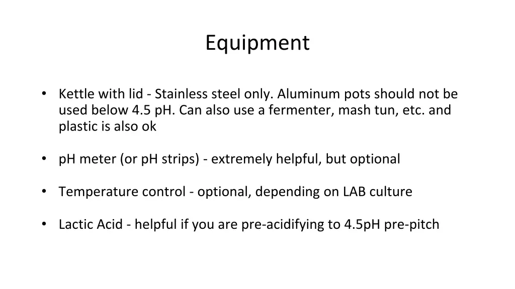 equipment