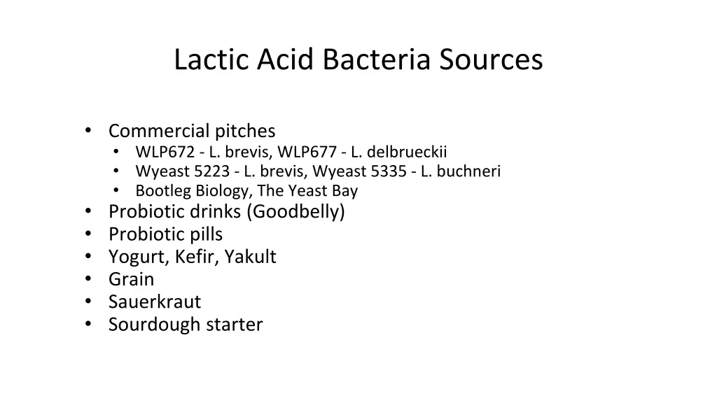 lactic acid bacteria sources