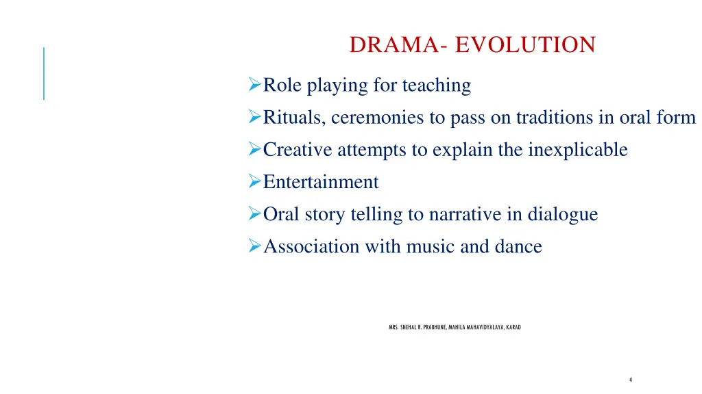 drama evolution