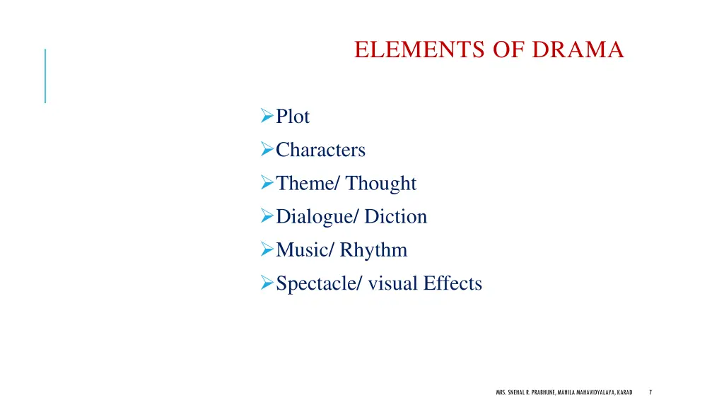 elements of drama