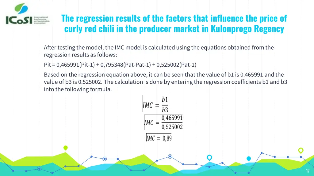 the regression results of the factors that 1