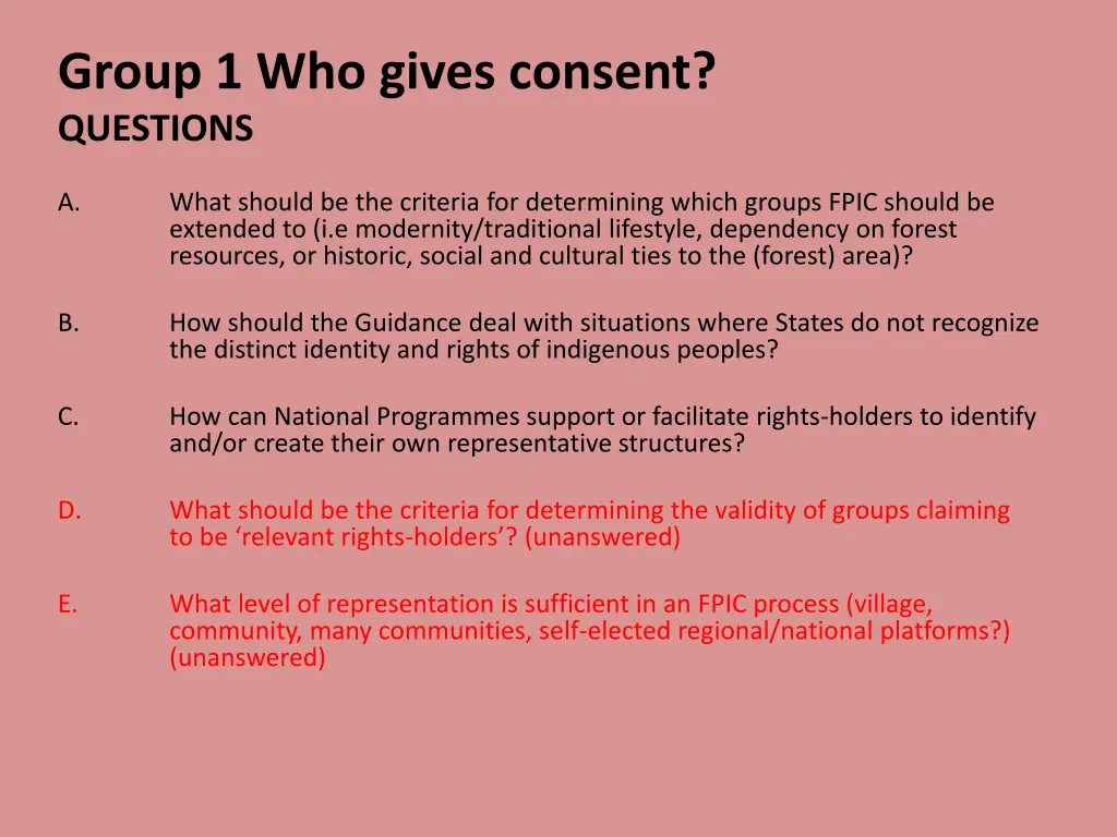 group 1 who gives consent questions