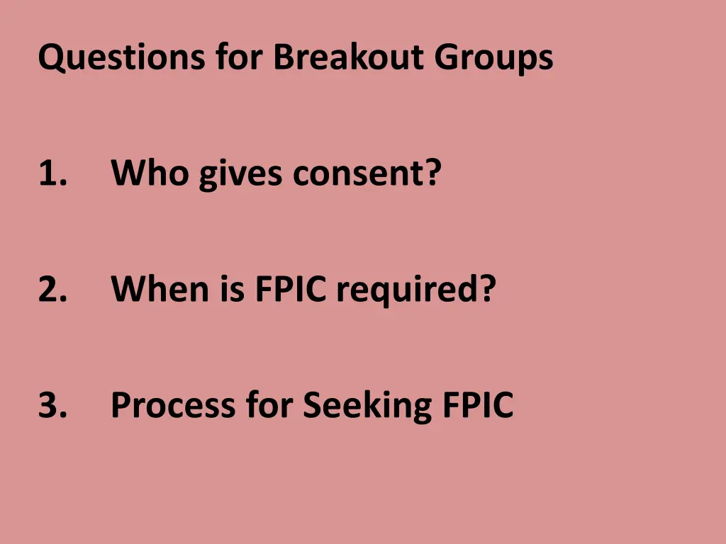 questions for breakout groups