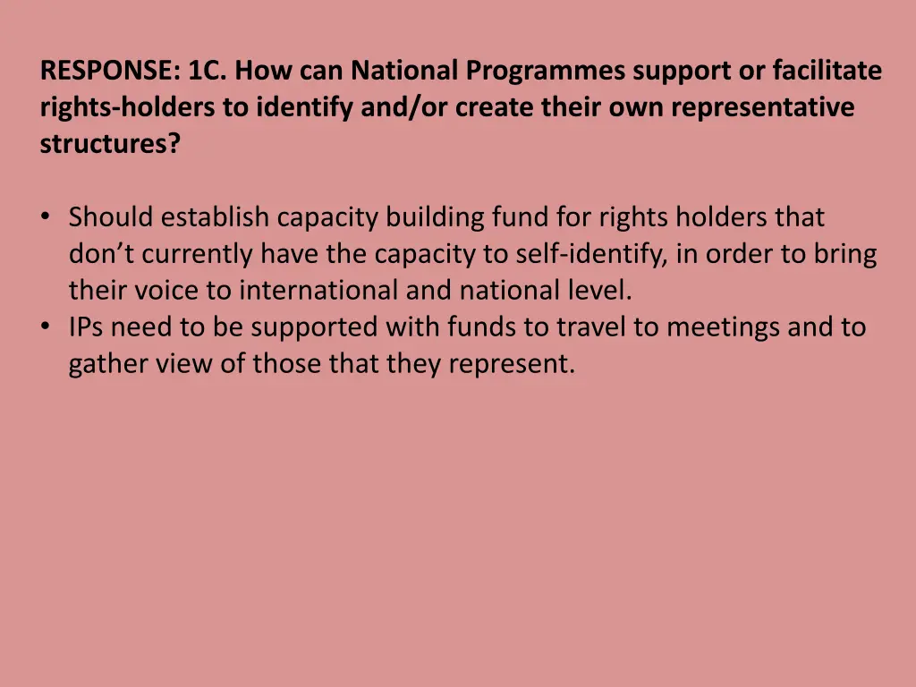 response 1c how can national programmes support