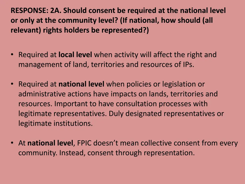 response 2a should consent be required