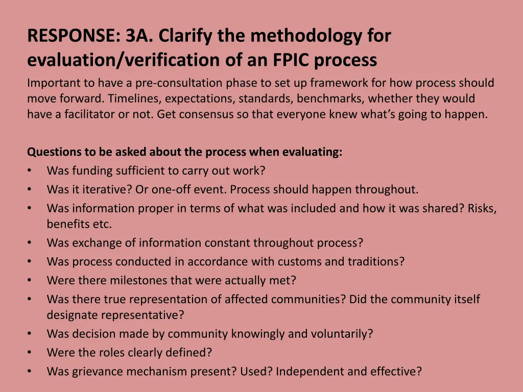 response 3a clarify the methodology