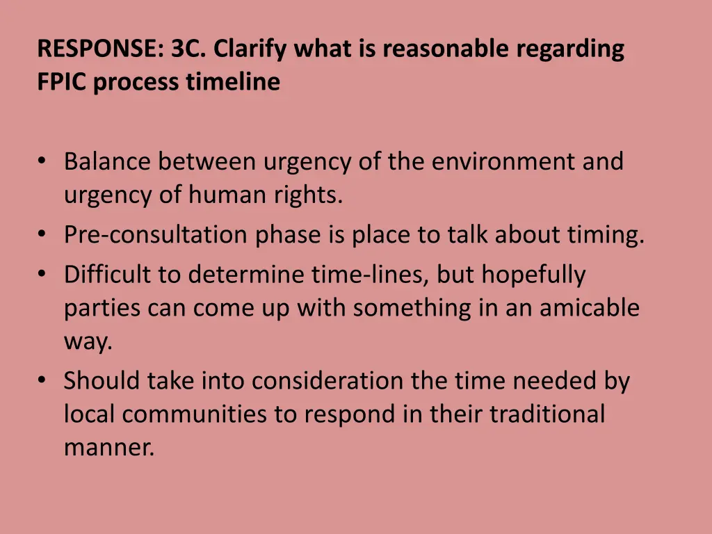 response 3c clarify what is reasonable regarding