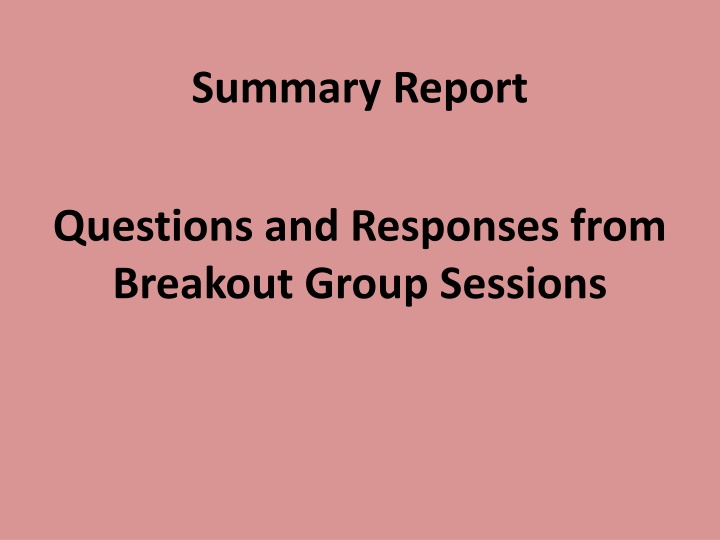 summary report