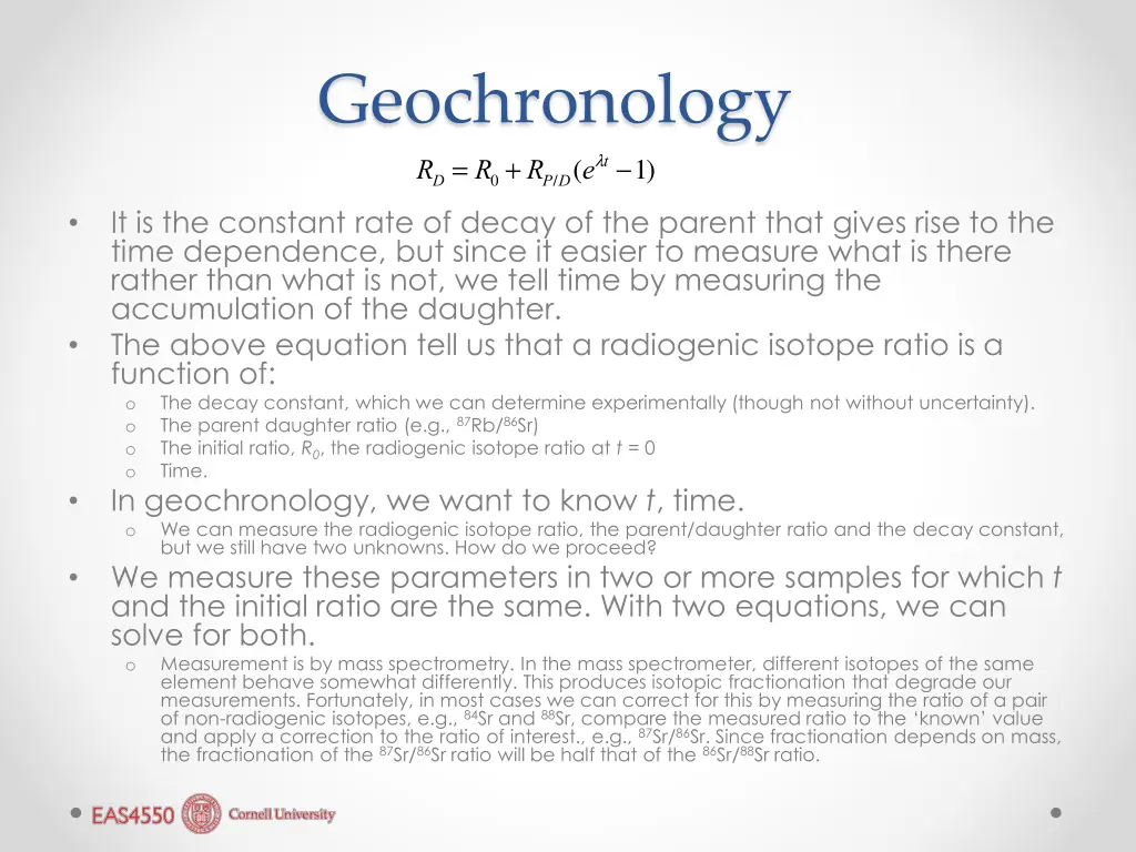 geochronology r d r 0 r p d e l t 1