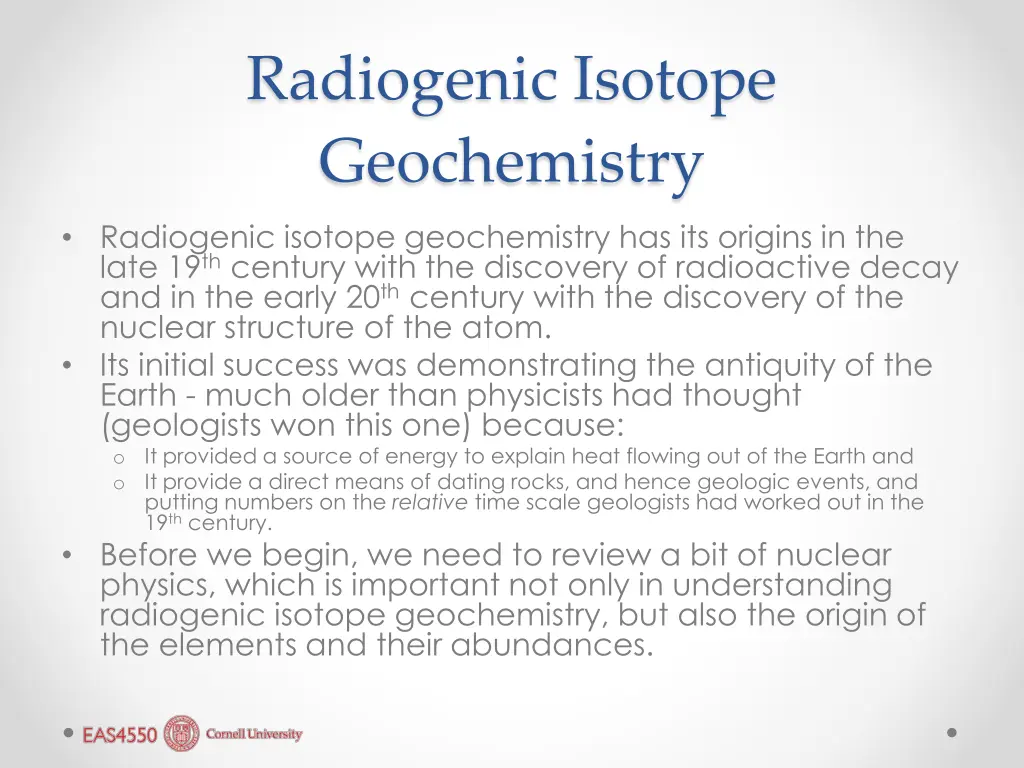 radiogenic isotope geochemistry 1