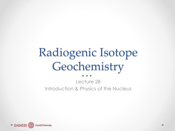 radiogenic isotope geochemistry