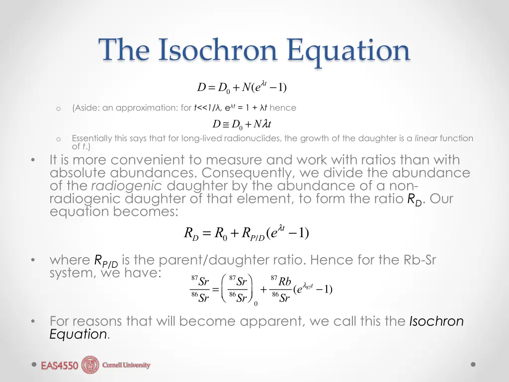 the isochron equation