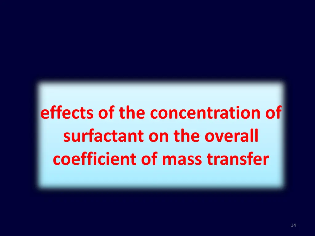 effects of the concentration of surfactant