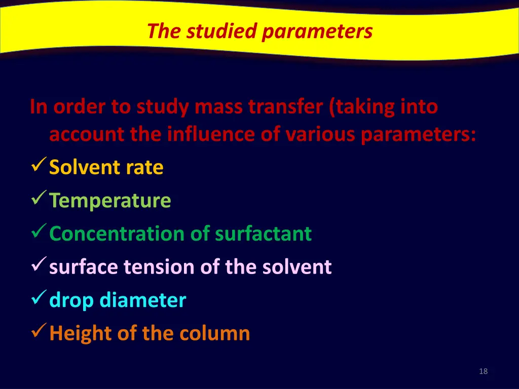 the studied parameters