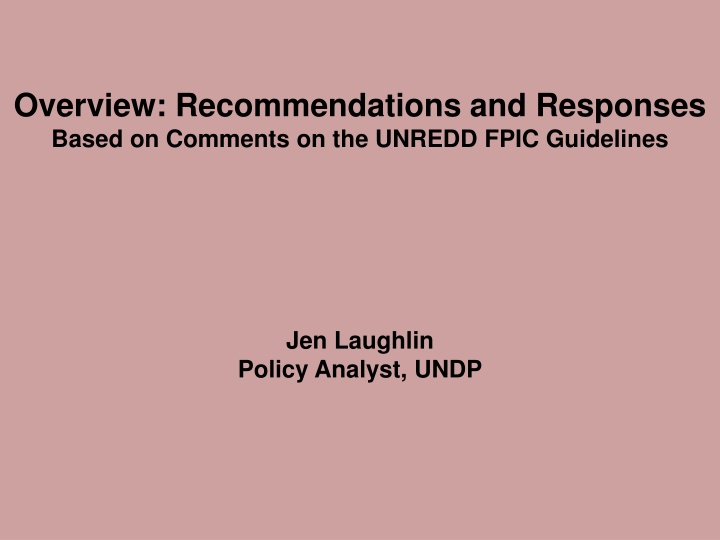 overview recommendations and responses based