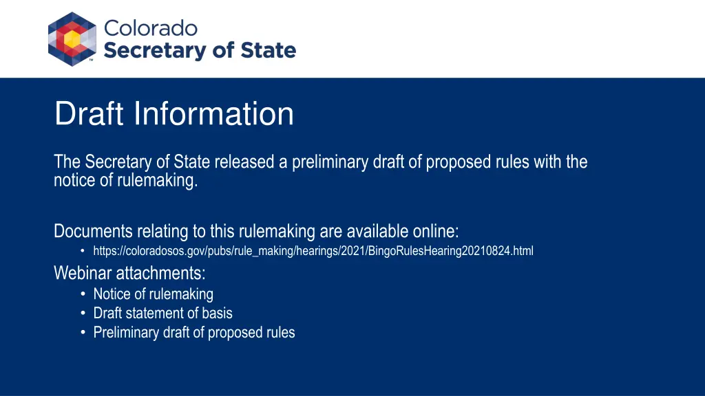 draft information