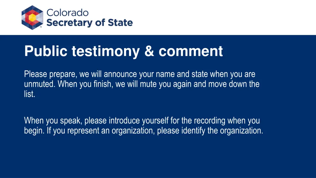 public testimony comment 3