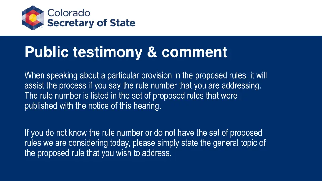 public testimony comment 4