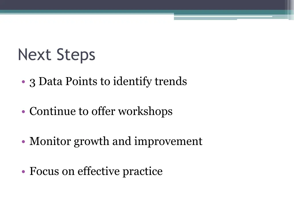 next steps