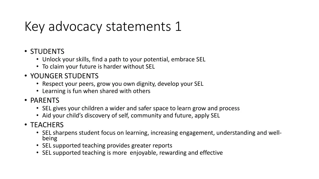 key advocacy statements 1