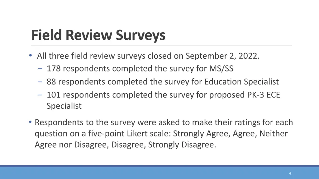 field review surveys