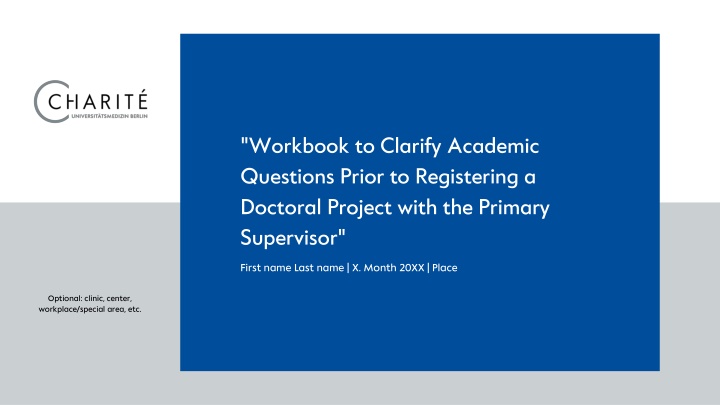 workbook to clarify academic questions prior