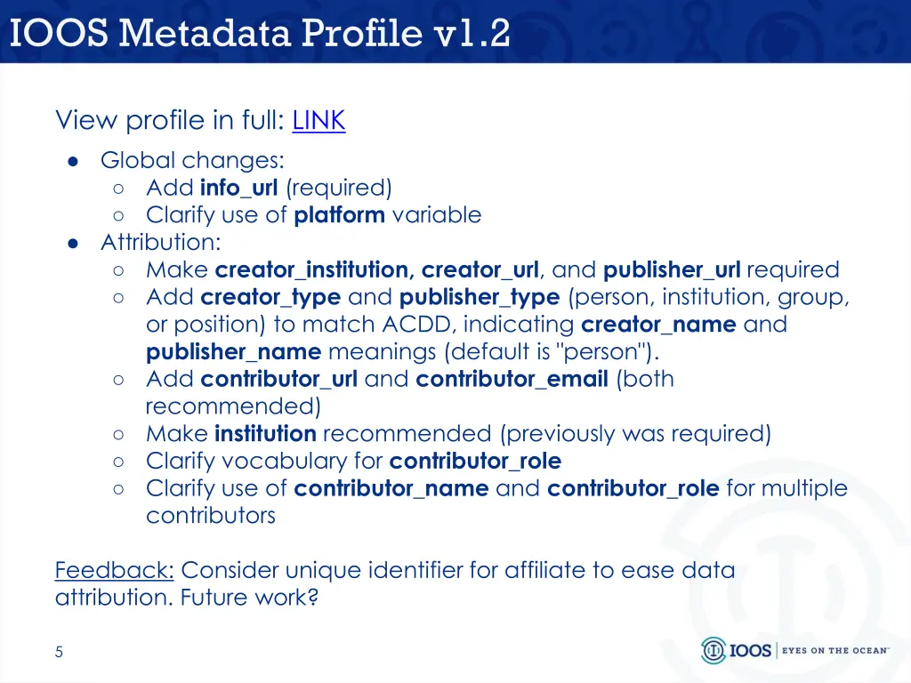ioos metadata profile v1 2