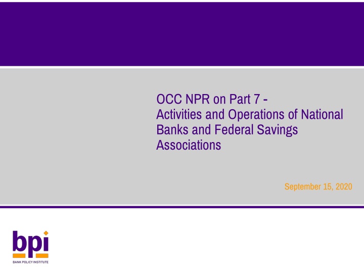 occ npr on part 7 activities and operations