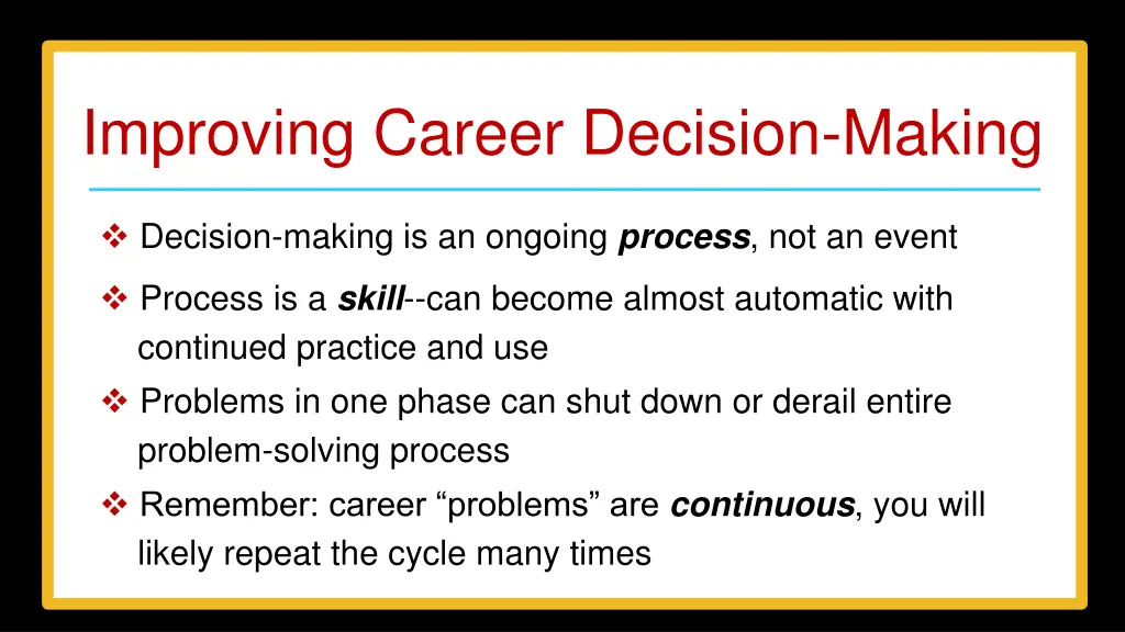 improving career decision making