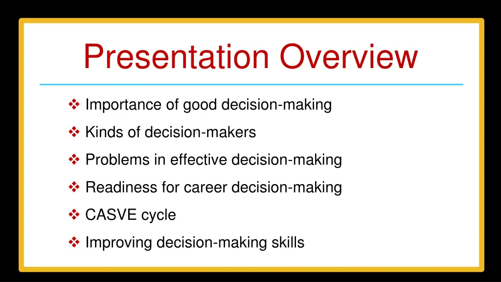 presentation overview