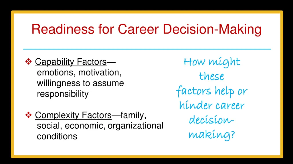 readiness for career decision making