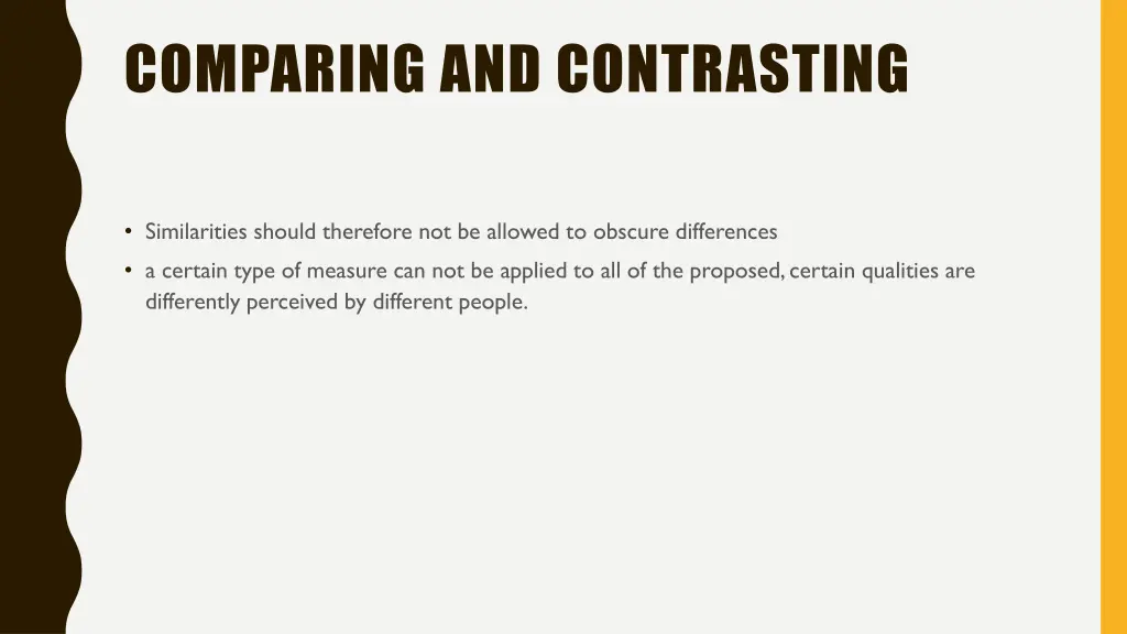 comparing and contrasting