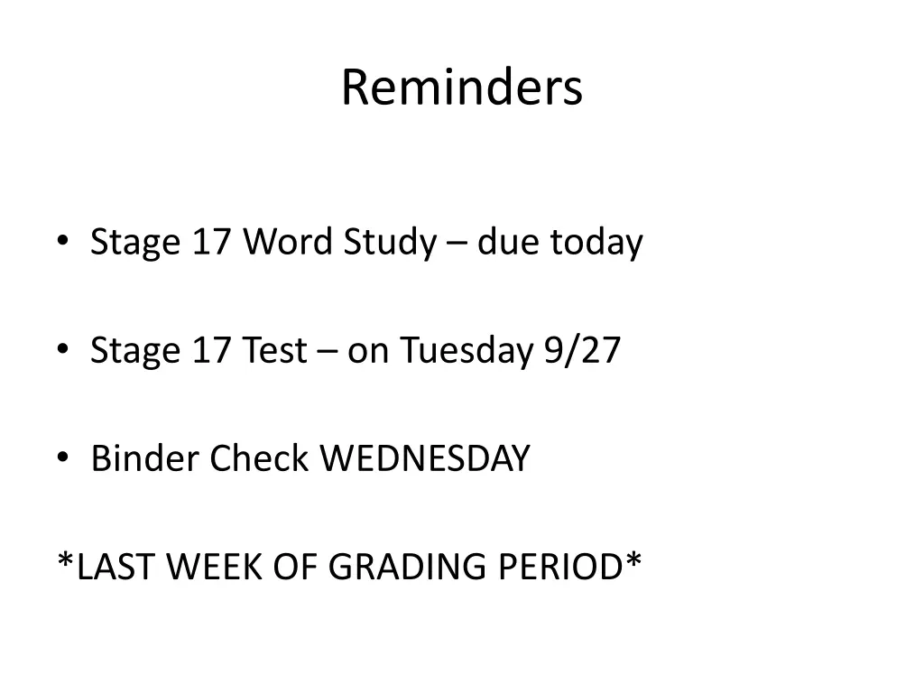 reminders