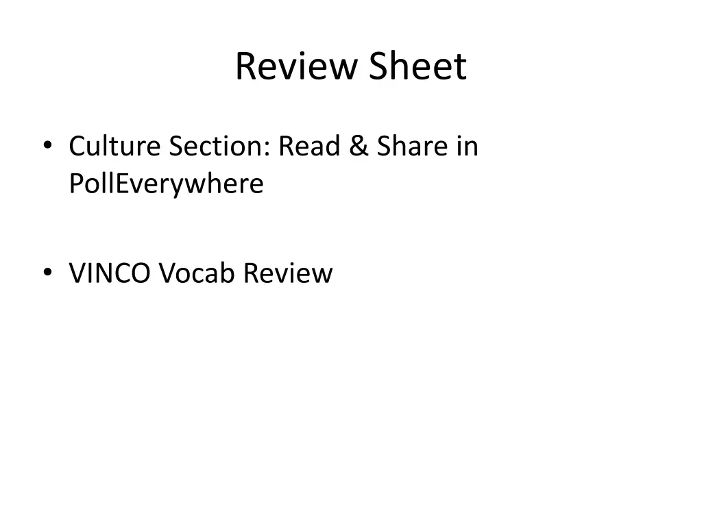 review sheet