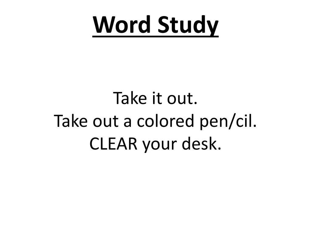 word study