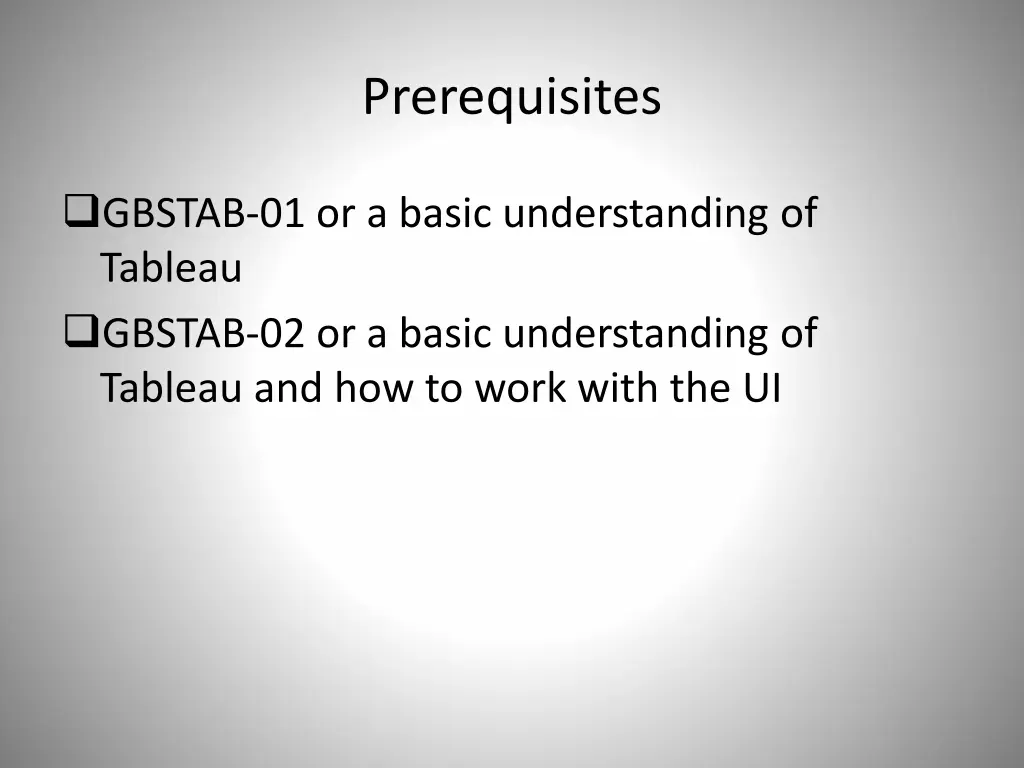 prerequisites