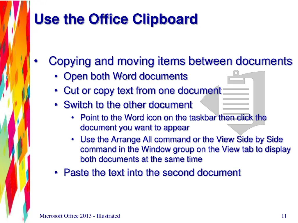 use the office clipboard 2