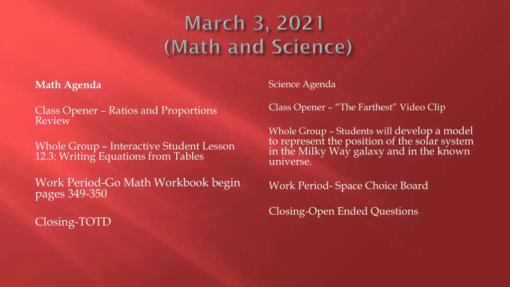 science agenda