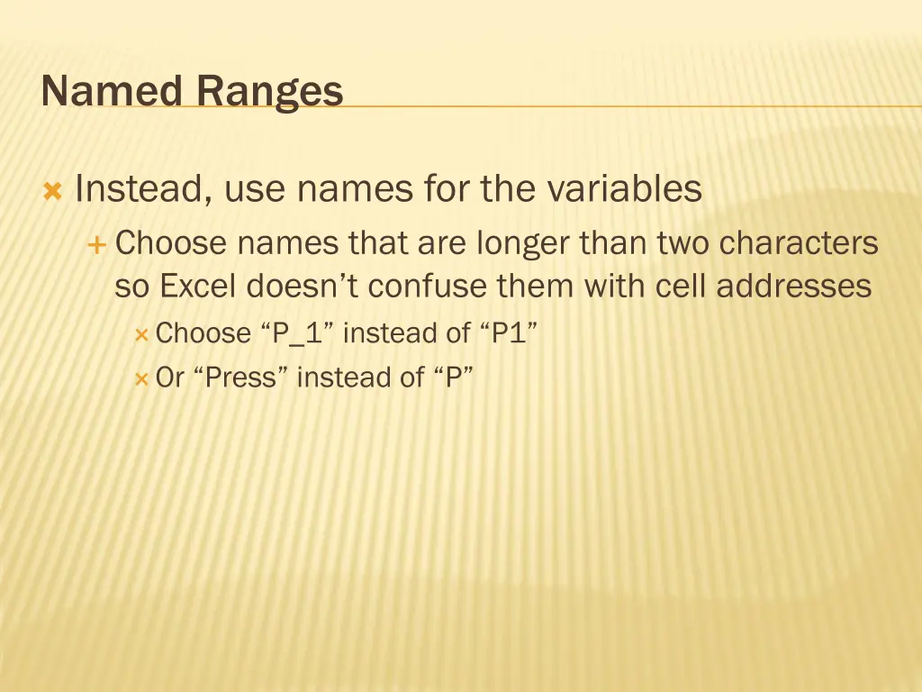 named ranges